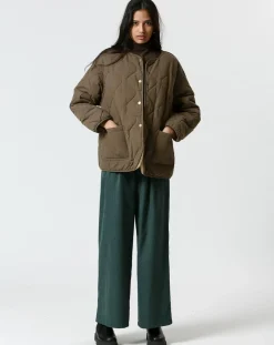 Manteau réversible Virginie kaki/beige-The Korner Online