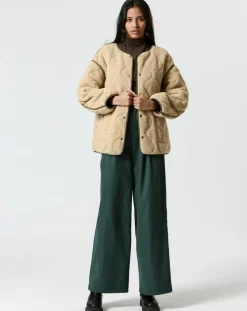 Manteau réversible Virginie kaki/beige-The Korner Online