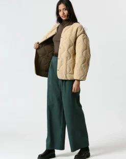Manteau réversible Virginie kaki/beige-The Korner Online