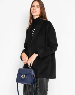 Manteau Sandra noir-Assuili Outlet