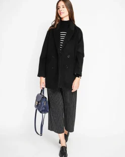 Manteau Sandra noir-Assuili Outlet