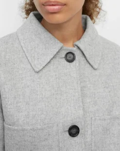 Femme Marc O'Polo Manteaux^Manteau surchemise en Laine mélangée à ceinture gris clair