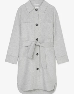 Femme Marc O'Polo Manteaux^Manteau surchemise en Laine mélangée à ceinture gris clair