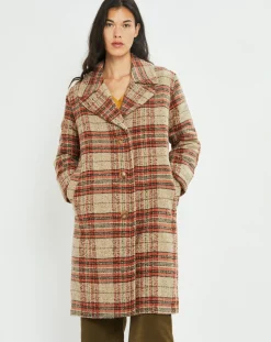 Manteau West à carreaux épice-Lauren Vidal Clearance