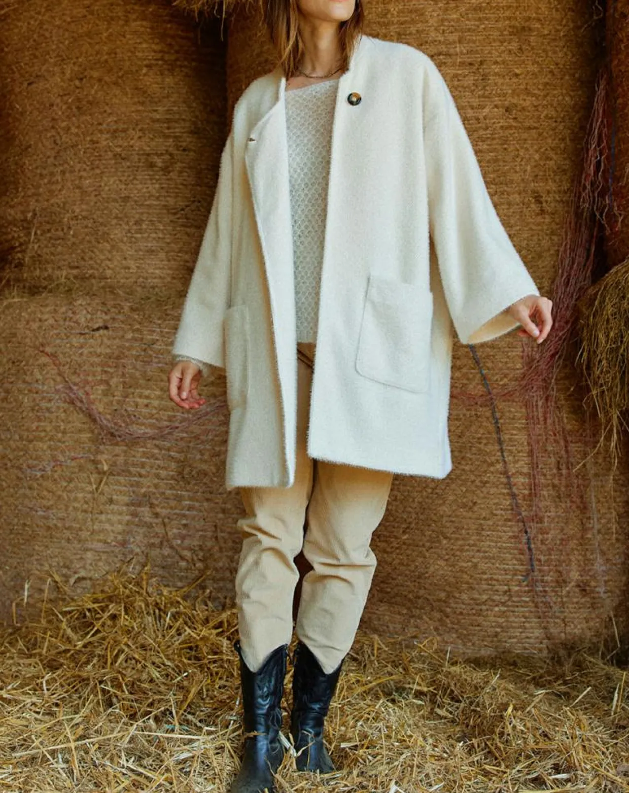 Femme Lauren Vidal Vestes, Blousons^Manteau Zana crème