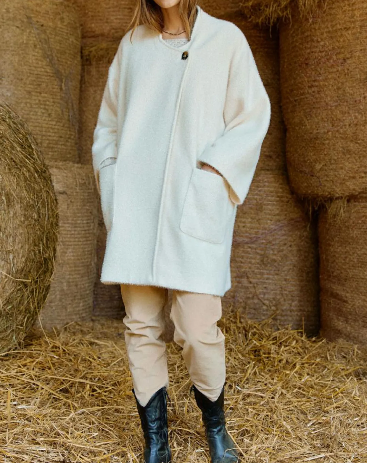 Femme Lauren Vidal Vestes, Blousons^Manteau Zana crème