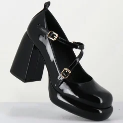 Femme Garrice Lab Sandales À Talons^Mary Jane en Cuir abra noires - Talon : 9.5cm