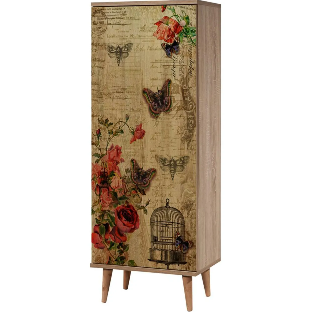 Meuble à chaussure Filinta chêne - 50x135x38 cm-Wooden Art Discount