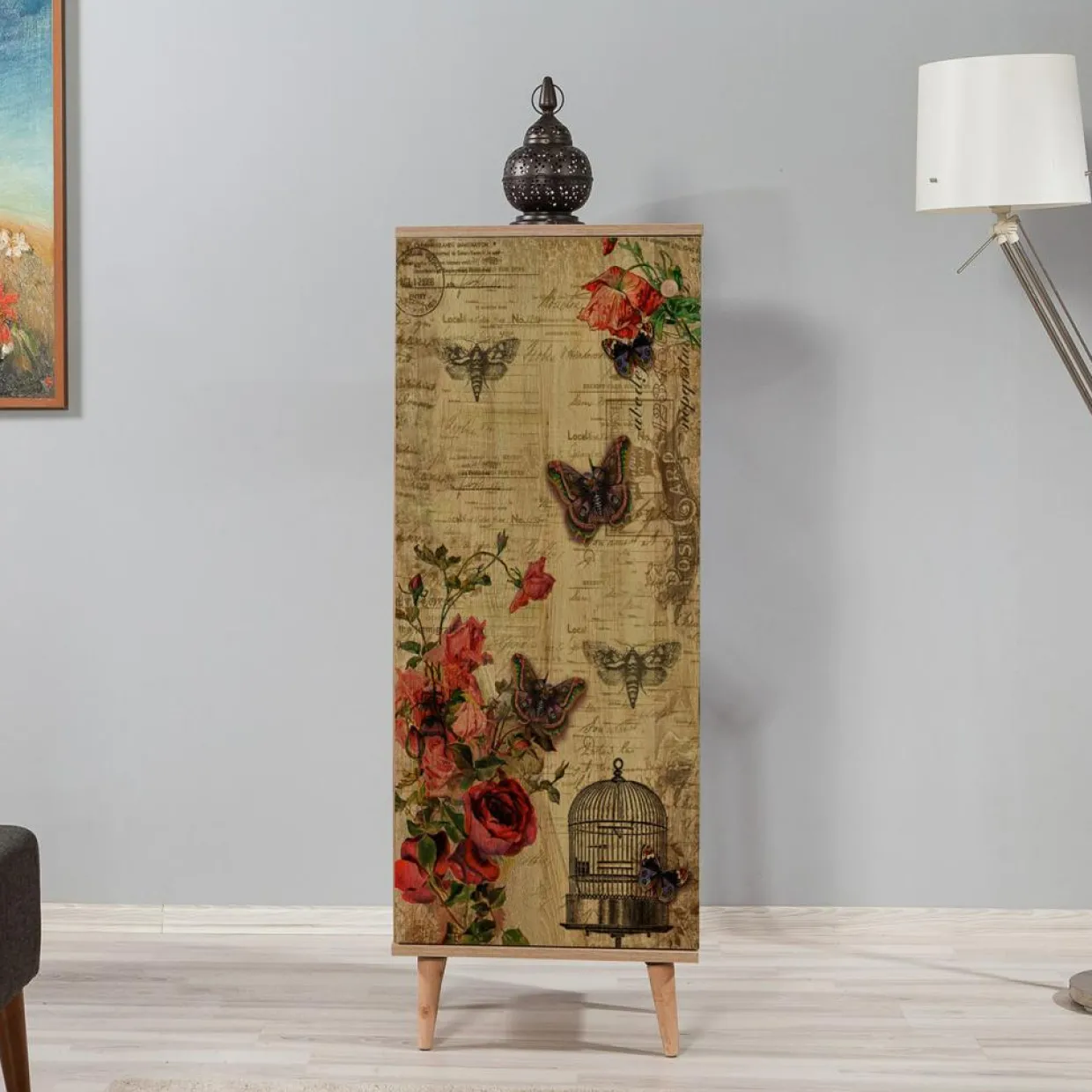 Meuble à chaussure Filinta chêne - 50x135x38 cm-Wooden Art Discount