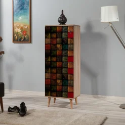 Meuble à chaussures Filinta multicolore - 50x128x38 cm-Wooden Art Sale