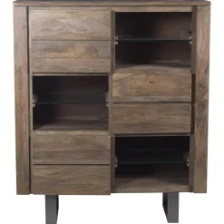 Meuble haut manguier new york vintage marron - 120x45x140 cm-Bois & Chiffons Discount