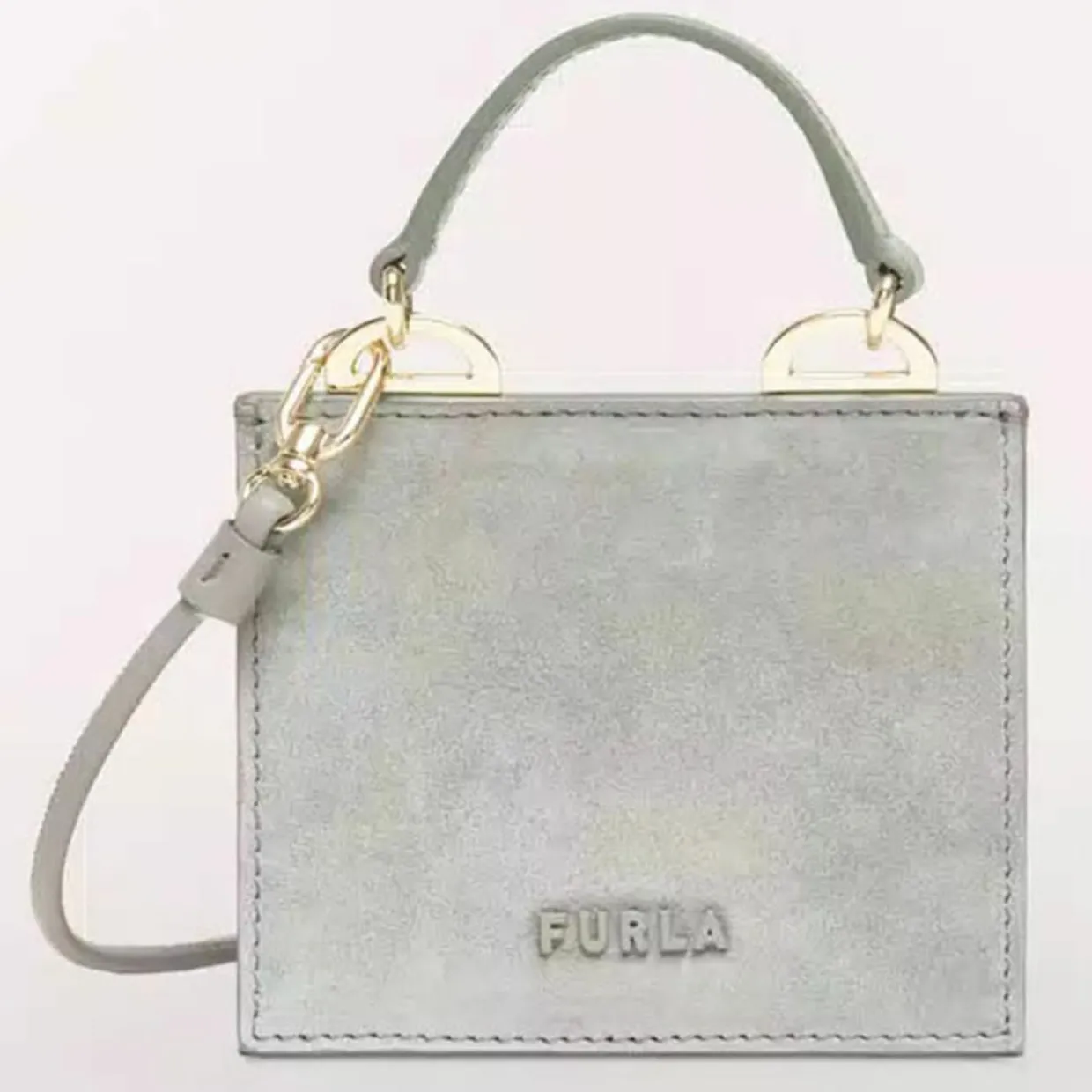Micro Sac à main en Velours de Cuir Ligne Future argenté 11.0x9.5x7.5 cm-Furla Sale