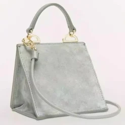 Micro Sac à main en Velours de Cuir Ligne Future argenté 11.0x9.5x7.5 cm-Furla Sale