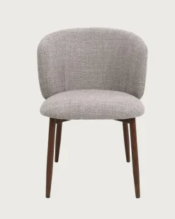 Mila - Chaise en tissu taupe et pieds métal-Uniqka Online