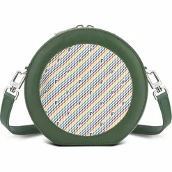 Mini Sac en Toile enduite & Cuir Medoc vert/multicolore - 13x13x5.5 cm-Maison Faret