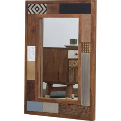 Bois & Chiffons Miroirs^Miroir peau de vache bois sculpté manguier terranova marron - 100x4x70 cm