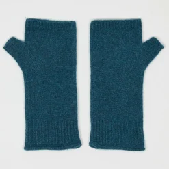 Femme Cashmere Tribu Gants, Moufles^Mitaines 100% Cachemire poignets en côtes Mindy heathered teal