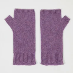 Mitaines 100% Cachemire poignets en côtes Mindy orchidée-Cashmere Tribu Discount