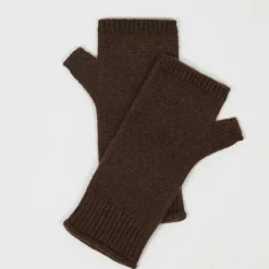 Femme Cashmere Tribu Gants, Moufles^Mitaines 100% Cachemire poignets en côtes Mindy brownie