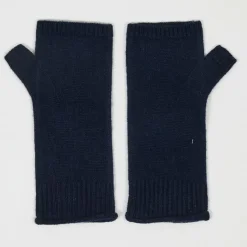 Mitaines 100% Cachemire poignets en côtes Mindy navy-Cashmere Tribu Hot
