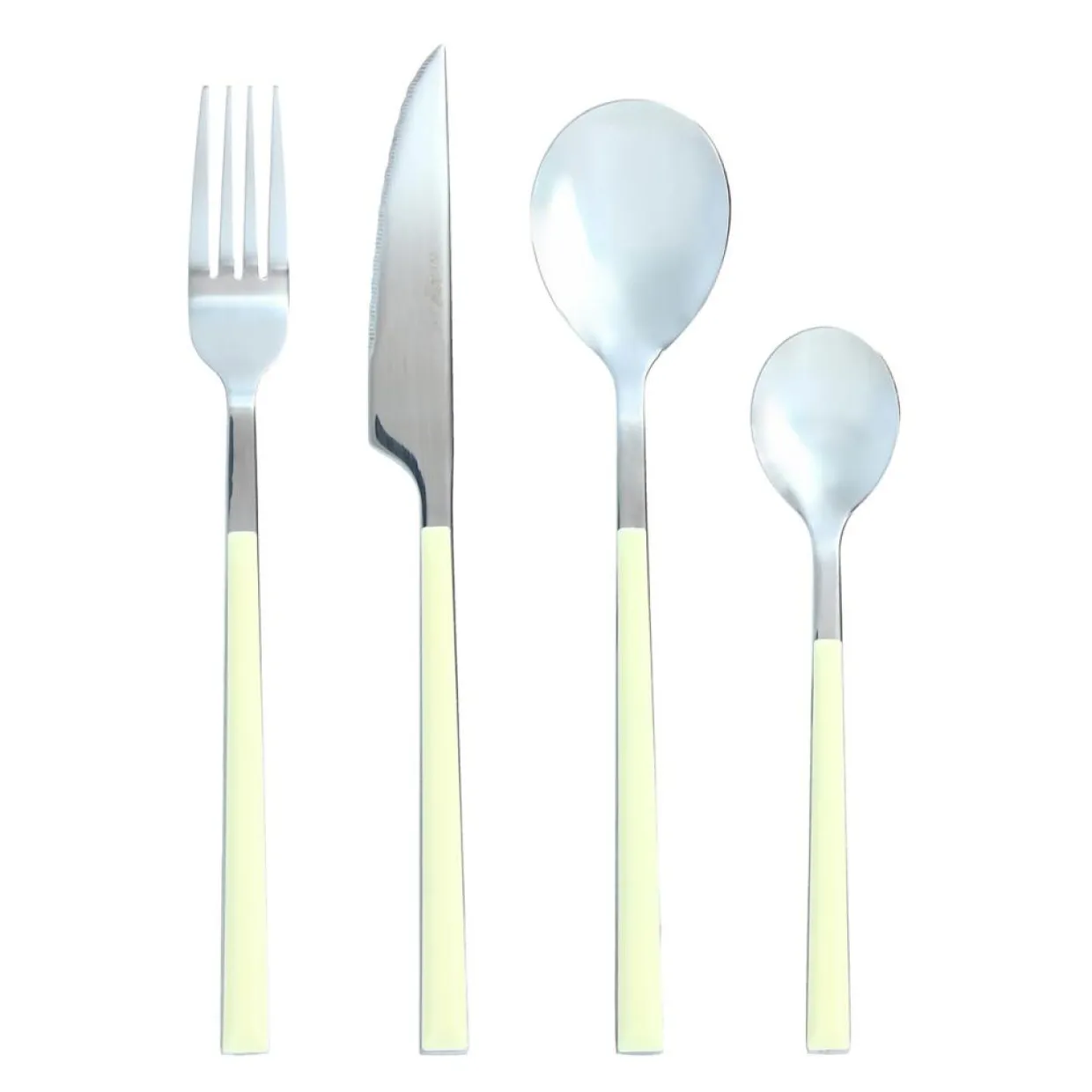 Menastyl Couverts De Table^Ménagère Colorama crème- 24 Pièces