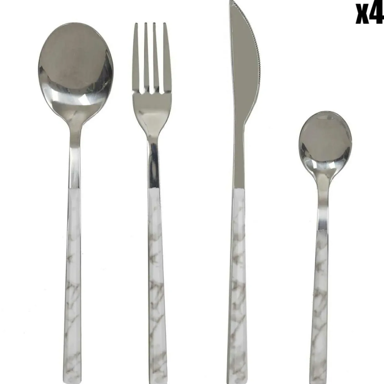 Home Deco Factory Couverts De Table^Ménagère noir/blanc - 16 pièces