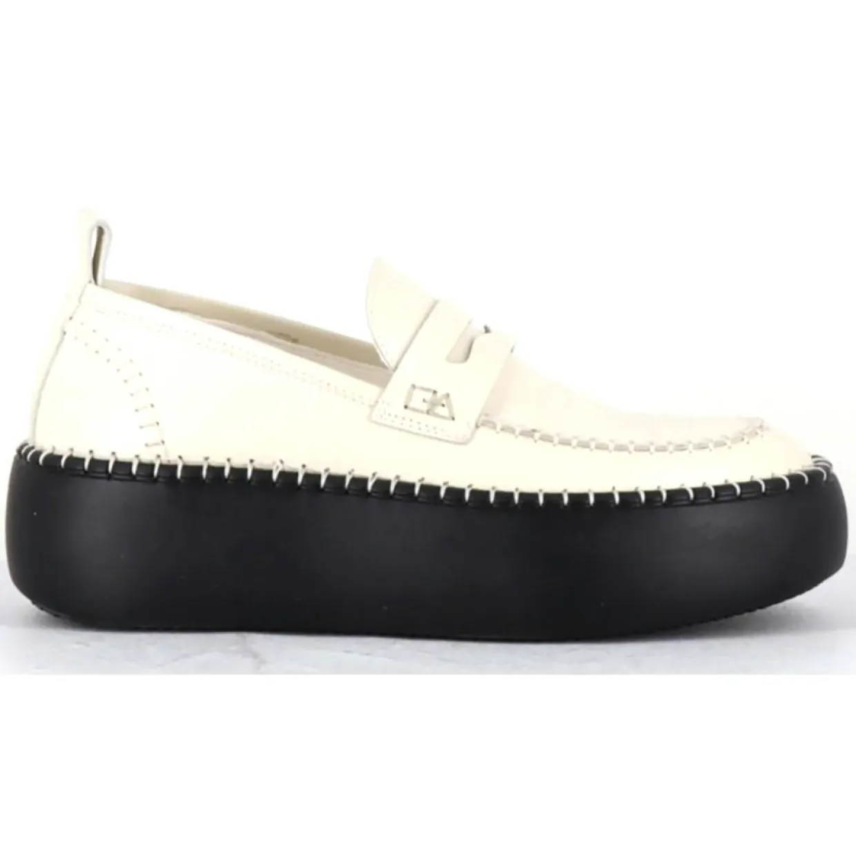 Femme Oa Non Fashion Mocassins^Mocassins en Cuir blancs - Talon 5 cm