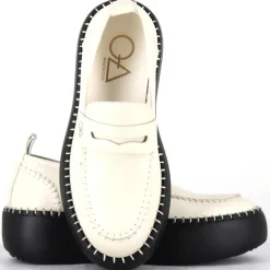 Femme Oa Non Fashion Mocassins^Mocassins en Cuir blancs - Talon 5 cm