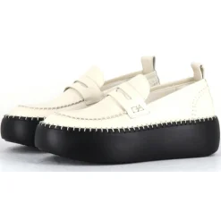 Femme Oa Non Fashion Mocassins^Mocassins en Cuir blancs - Talon 5 cm
