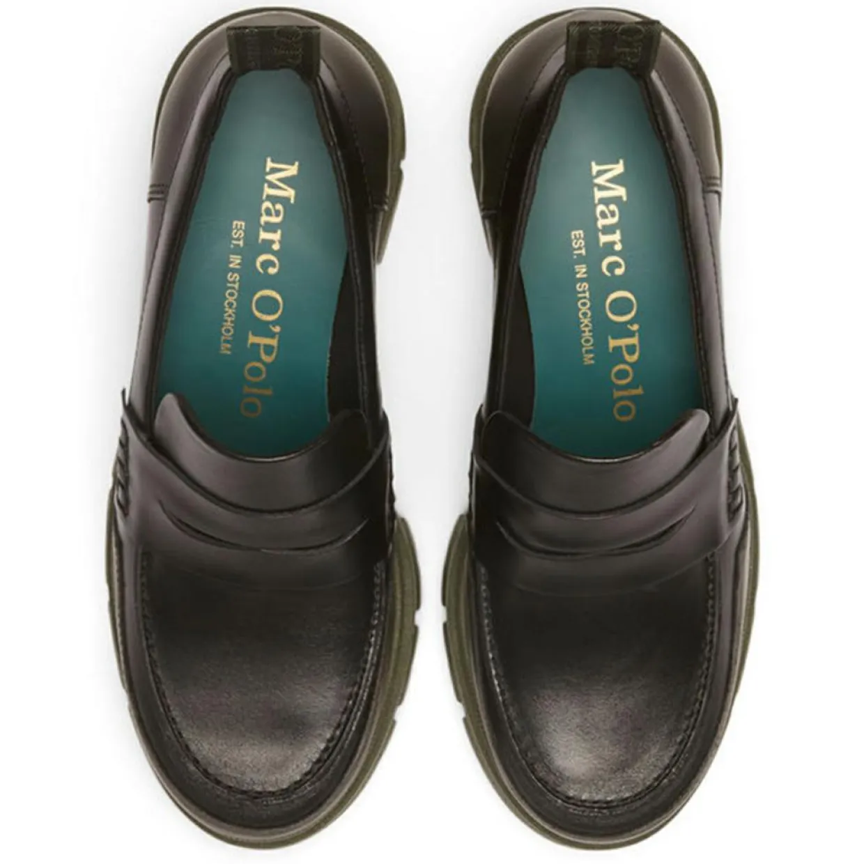 Mocassins en Cuir semelle épaisse noirs-Marc O'Polo Online