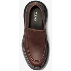 Mocassins en Cuir Shiloh chocolat - Talon 7.6 cm-Michael Kors Chaussures Hot