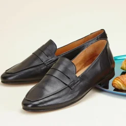 Mocassins en Cuir Viveca noirs-Cosmoparis Clearance