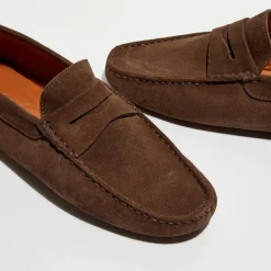 Homme Loafers Mocassins^Mocassins en Velours de Cuir Martin marron