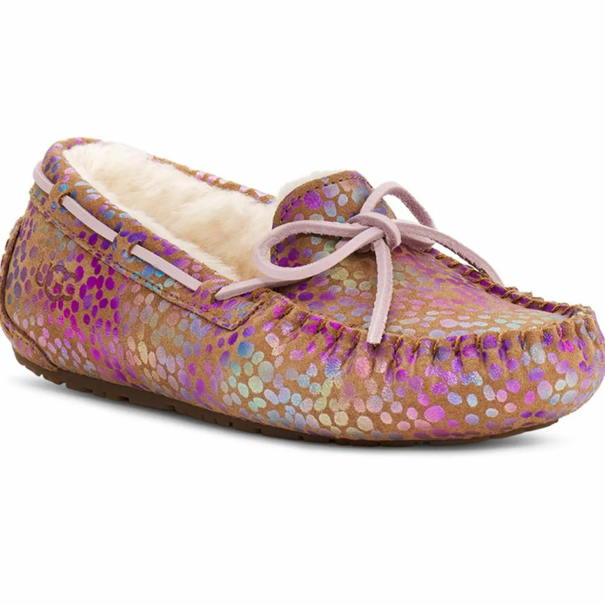 Mocassins fourrés Laine en Velours de Cuir Dakota Spots roses-Ugg New