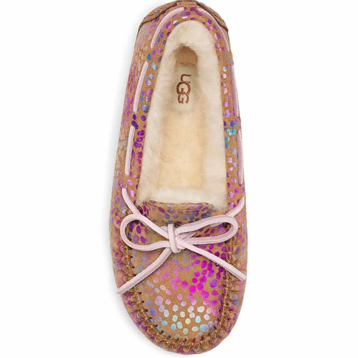 Mocassins fourrés Laine en Velours de Cuir Dakota Spots roses-Ugg New