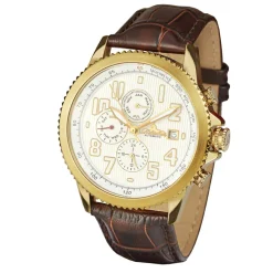 Montre Automatique Homme en Cuir Threeway marron-Richtenburg Outlet