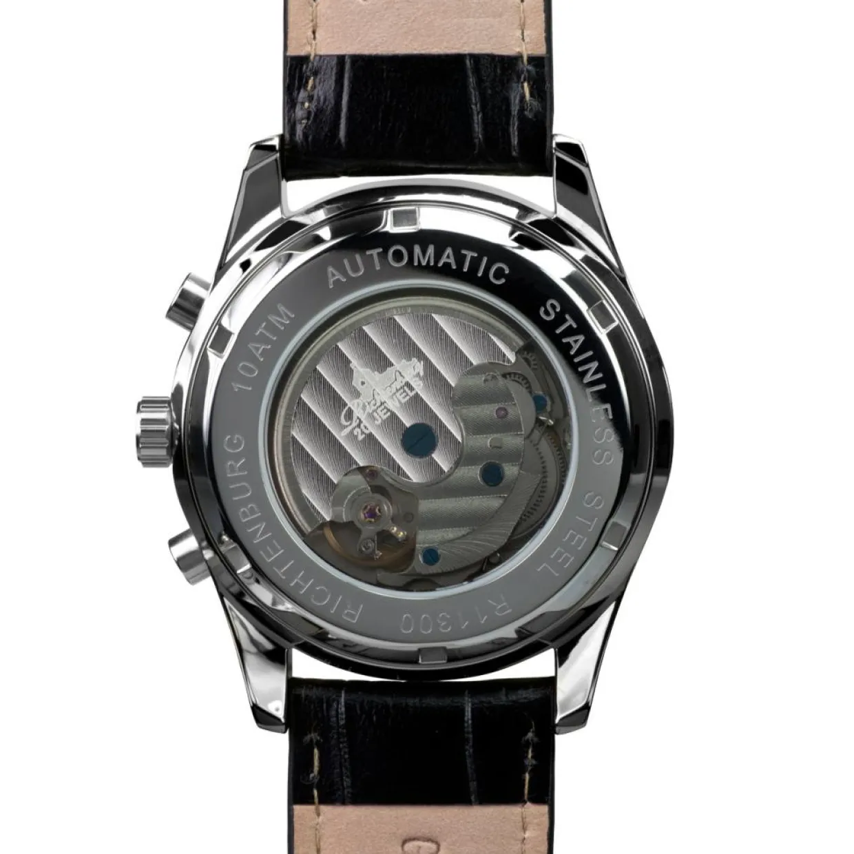 Montre automatique Homme en Cuir Athen noir/argenté-Richtenburg Online