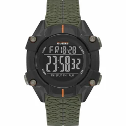 Montre Chronographe Homme Rex en Silicone verte-Guess New