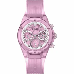 Montre Femme Athena en Silicone rose-Guess Outlet