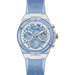 Montre Femme Athena en Silicone bleue-Guess