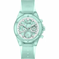 Montre Femme Athena en Silicone verte-Guess Clearance