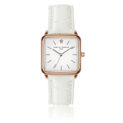 Montre Femme Bay en Cuir blanche-Amelia Parker