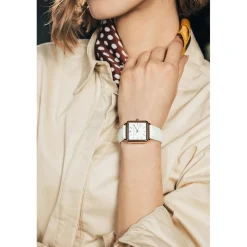 Montre Femme Bay en Cuir blanche-Amelia Parker