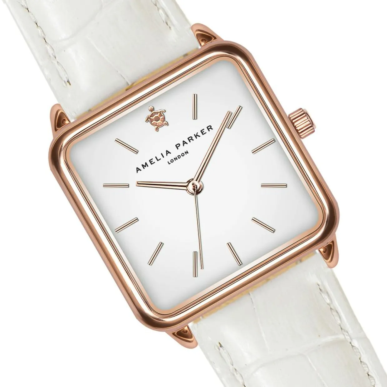 Montre Femme Bay en Cuir blanche-Amelia Parker