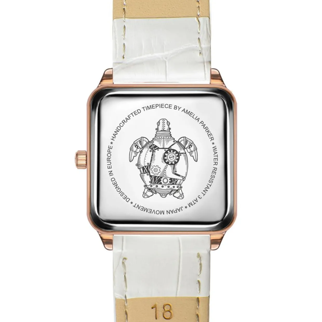 Montre Femme Bay en Cuir blanche-Amelia Parker