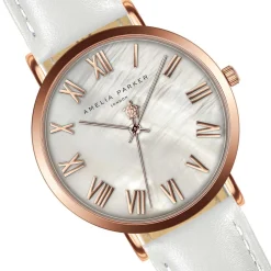Montre Femme Classique en Cuir blanche-Amelia Parker Discount