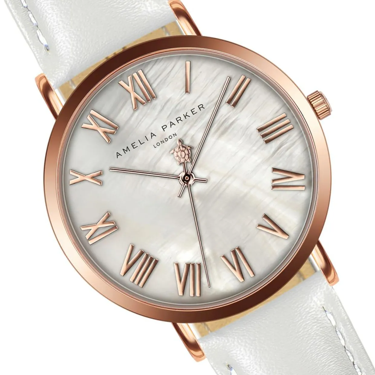 Montre Femme Classique en Cuir blanche-Amelia Parker Discount