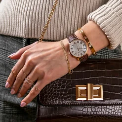 Montre Femme Classique en Cuir marron-Amelia Parker Hot