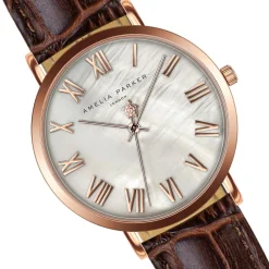 Montre Femme Classique en Cuir marron-Amelia Parker Hot