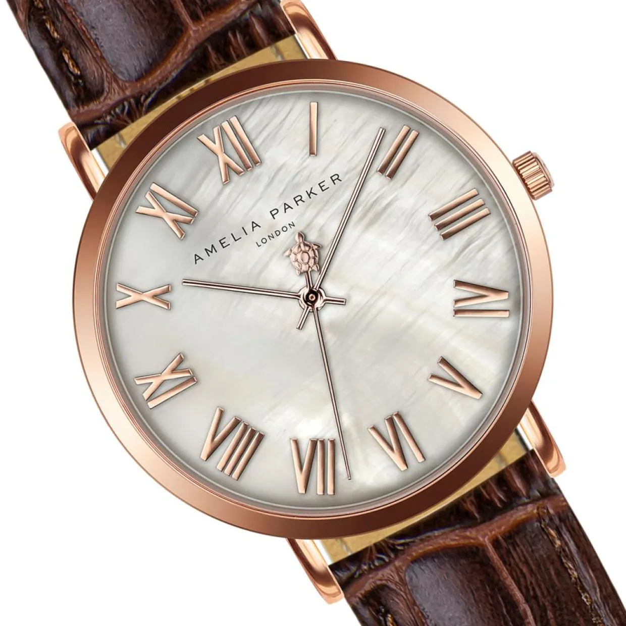 Montre Femme Classique en Cuir marron-Amelia Parker Hot